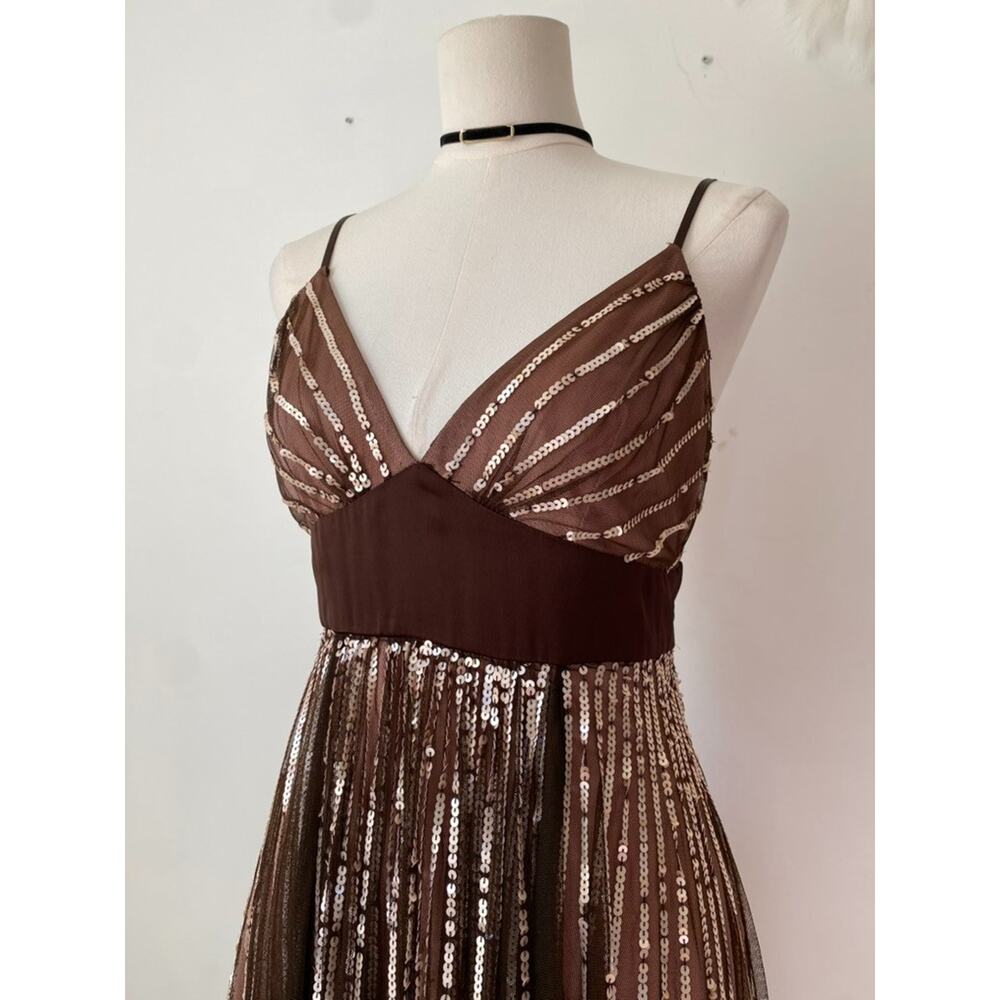 Adrianna Papell Womens Y2K Whimsigoth Fairy‎ Babydoll Dress Size 8 Sequins Hoco - Picture 3 of 16